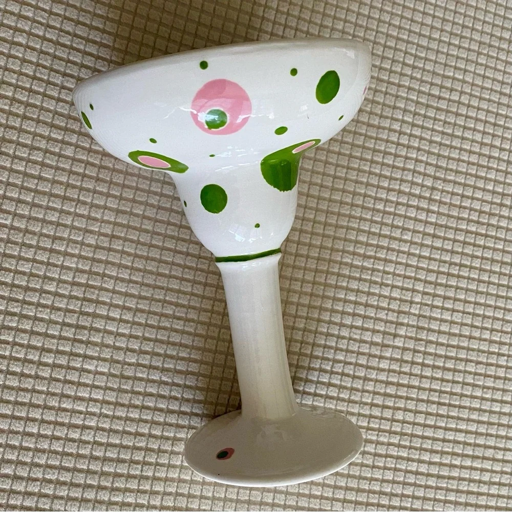 Hand-Painted Ceramic Pottery Margarita Goblet Set